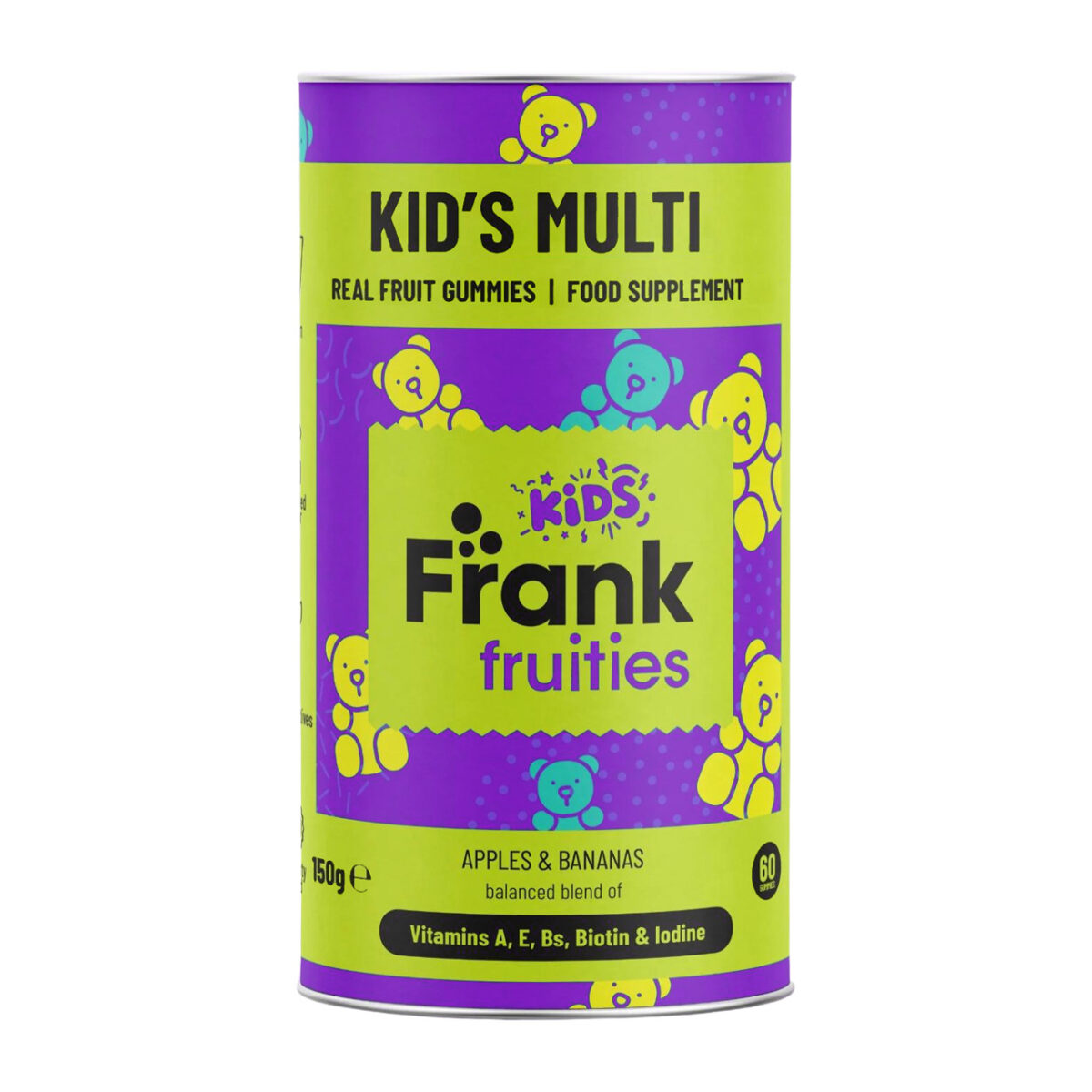 Плодови мечета за деца Frank Fruities KID’S MULTI банани и ябълки – 150 гр.